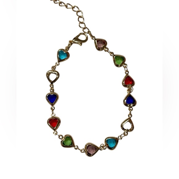 Set- Chic Multicolor Beaded Heart Necklace and Bracelet - Picture 5 of 13